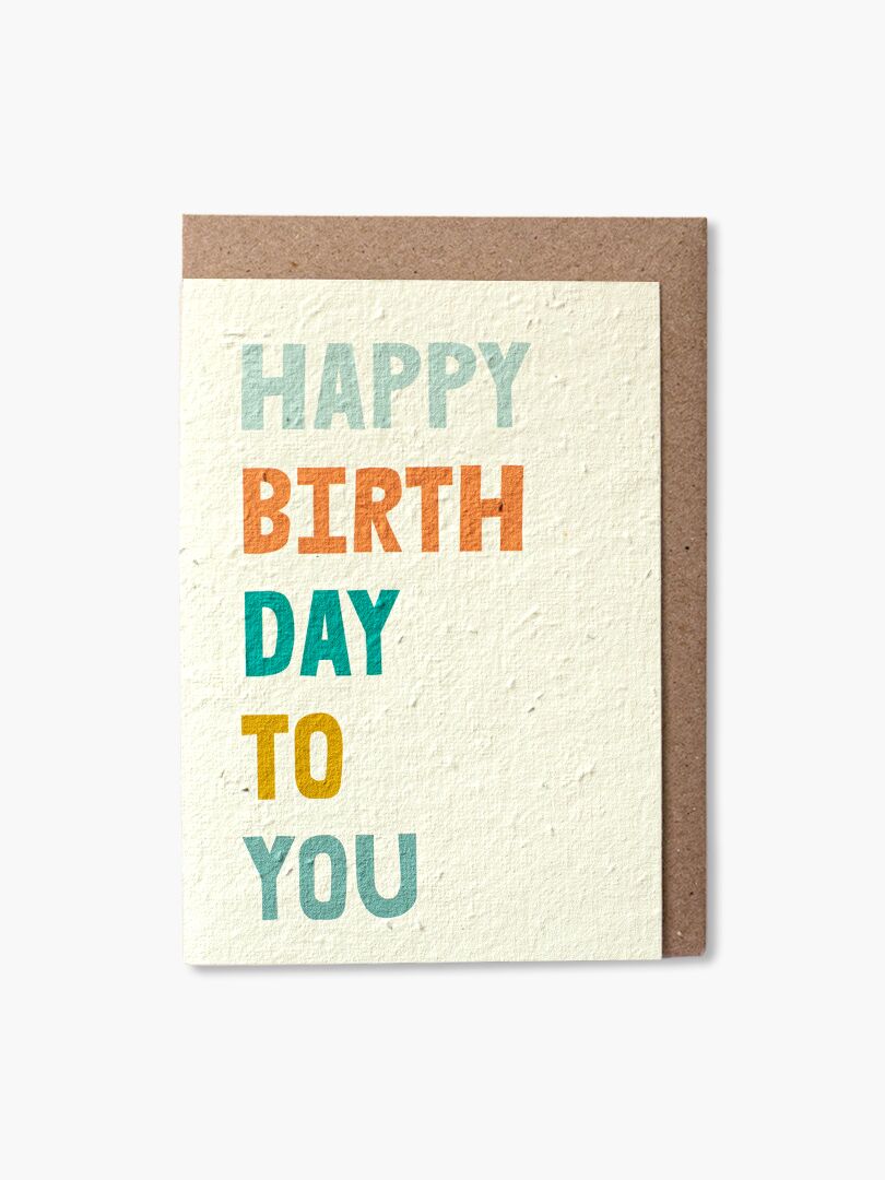 Happy Birthday Plantable Seed Card - Paper and Bloom